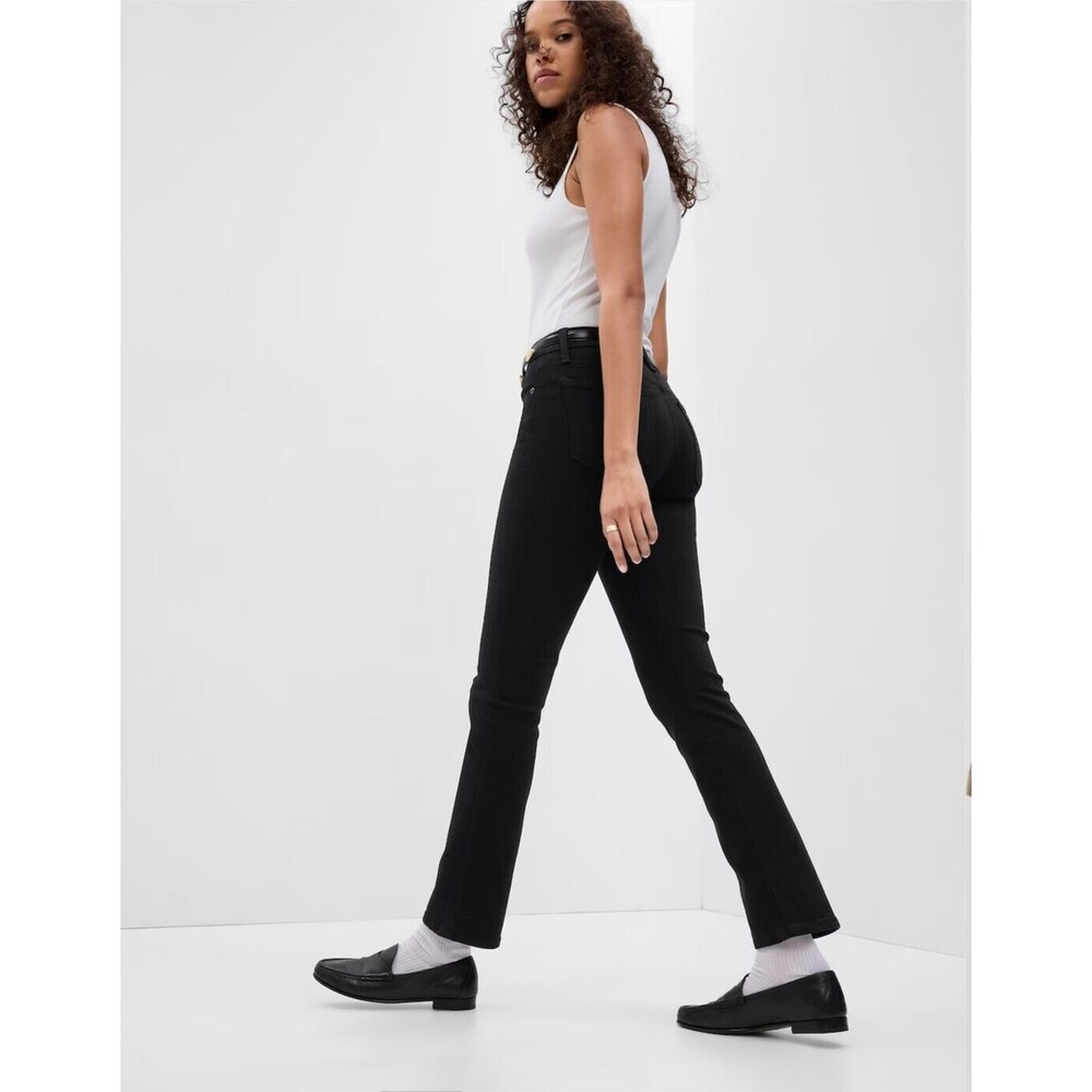 New Gap Jeans Size 10 /30 Black Classic Straight Stretch Mid-Rise 5-pocket Denim - Picture 2 of 11